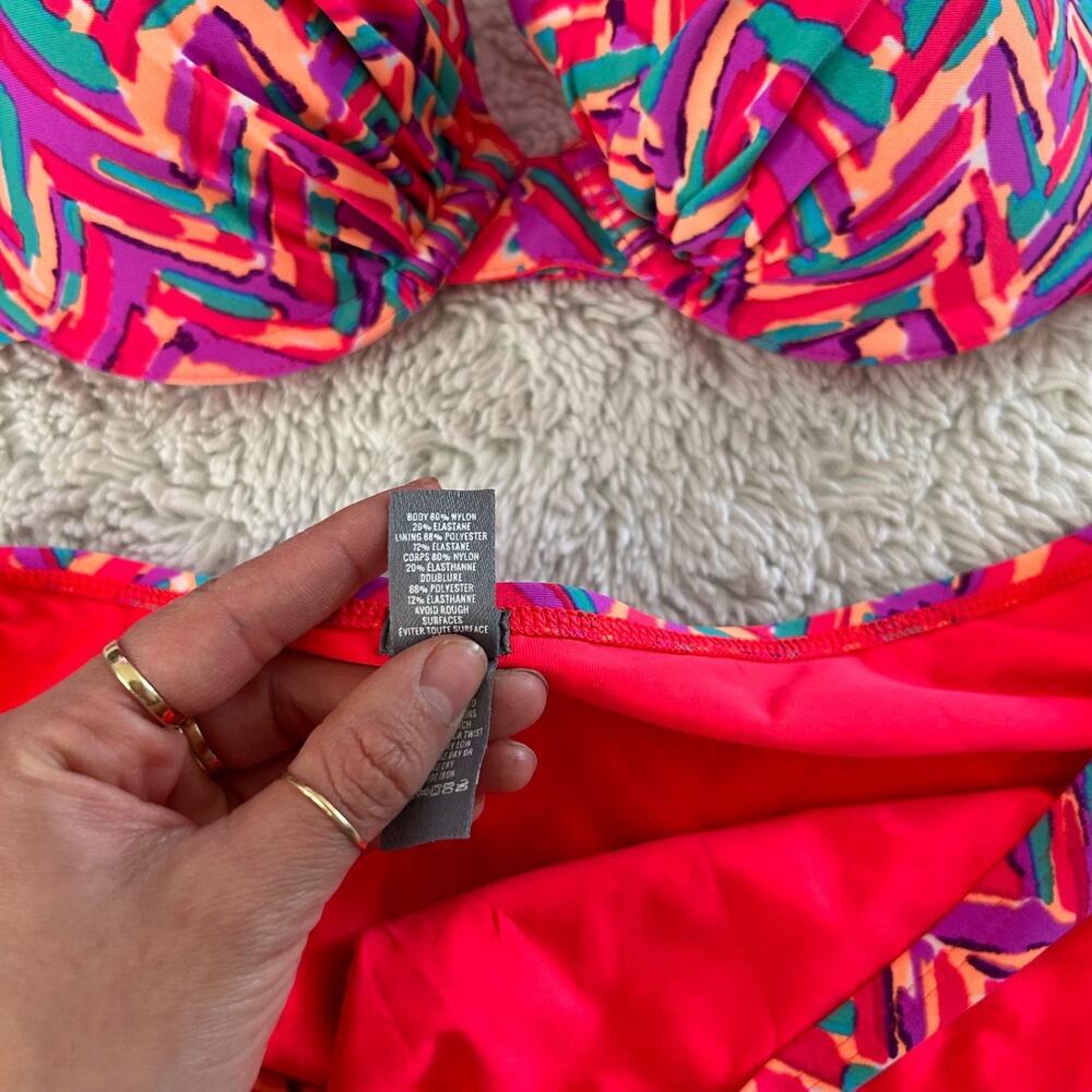 Aerie Womens Bikini Set Multi Color Swim Beach Sz 36C/L Resort Summer Fun Lake - Picture 6 of 6
